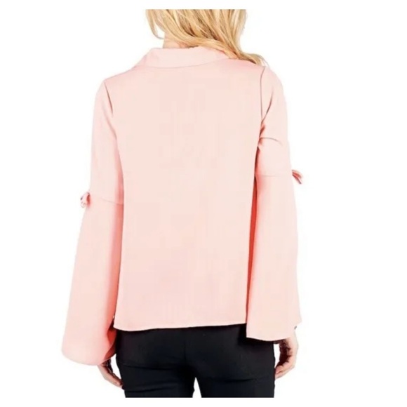 NEW Artizan Robin Barre Blue Button Up Blouse Bell Sleeve (bin 1F) - Picture 8 of 9